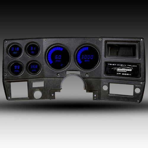 Conjunto de instrumentos digitales LED Intellitronix con placa frontal negra para camionetas Chevrolet 73-87
