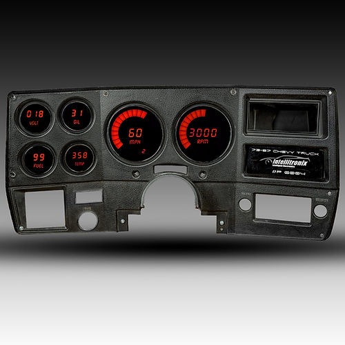 1973-1987 Chevy Truck Digital Dash Panel Red LED Gauges By Intellitronix DP6004R
