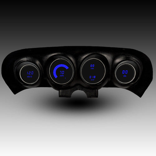 Conjunto de instrumentos digitales LED Intellitronix con placa frontal negra para Ford Mustang 69-70