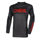 Camiseta de motocross 242 O'Neal Element Racewear negra/gris/roja