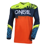 Camiseta de motocross 242 O'Neal Element Shocker Azul/Naranja