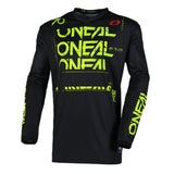 Camiseta de motocross 242 O'Neal Element Static Black/Neón