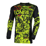 Camiseta de motocross 242 O'Neal Element Attack negra/neón