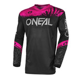 Camiseta de motocross 242 O'Neal Element Shocker negra/rosa