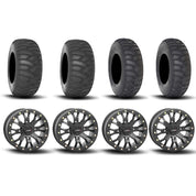 System 3 SB-4 Beadlock Matte Black 15" Wheels And SS360 Sand/Snow Tires [32x10-15] ,[32x12-15]