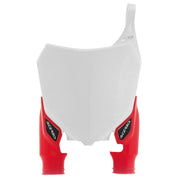 Acerbis White/Red Raptor Front Number Plate for Honda - 2527411030