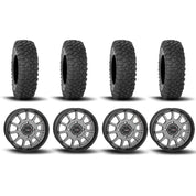 System 3 ST-5 Aluminum Gun Metal Grey 15" Wheels And XC450 Tires [30x10R-15]