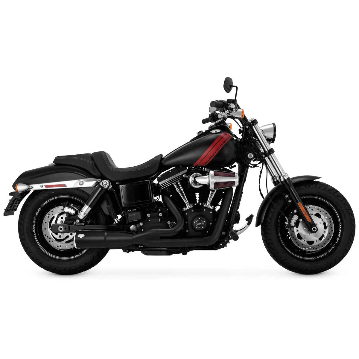 Vance & Hines 46541 Hi-Output 2-into-1 Short Exhaust System Black Harley Davidson