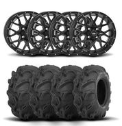 ITP Hurricane 12" Matte Black Wheels And Mega Mayhem Tires [27x11-12]