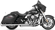 Vance And Hines Twin Slash Muffler Round Slip On Exhaust Chrome With Fuelpak FP3