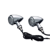 Kuryakyn Chrome Rear Torpedo LED Lights  Run Turn Signal Brake Set Harley Yamaha