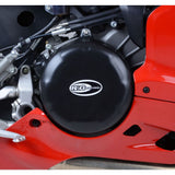 Cubiertas de cárter de motor negras R&G Racing con volante a la derecha para Ducati 899 Panigale 2014-2015