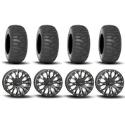 System 3 SB-4 Beadlock Matte Black 15" Wheels And SS360 Sand/Snow Tires [31x10-15] ,[31x12-15]