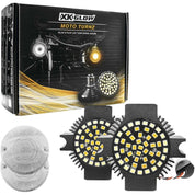 XK Glow LED Turn Signal and Lens Kit Dual Flat White/Amber - XK1157F-WA-C