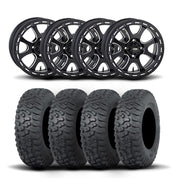 ITP Tsunami 15" Matte Black Wheels And Terra Hook Tires [32x10-15]
