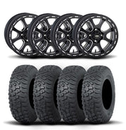 ITP Tsunami 15" Matte Black Wheels And Terra Hook Tires [32x10-15]