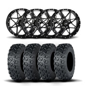 ITP Tornado 15" Matte Black Wheels And Versa Cross XTR Tires [33x10-15]