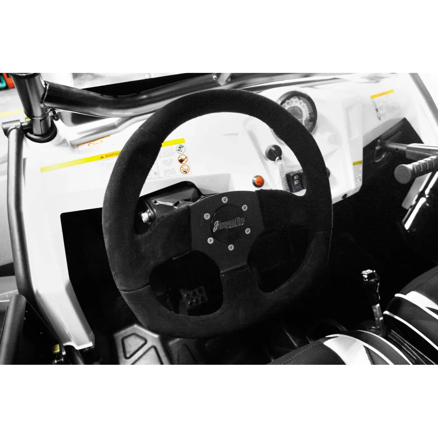 DragonFire Racing Steering Wheel - D-Shaped - Suede - Black - 04-0003