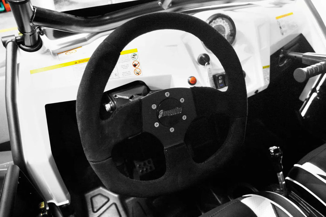 DragonFire Racing Steering Wheel - D-Shaped - Suede - Black - 04-0003