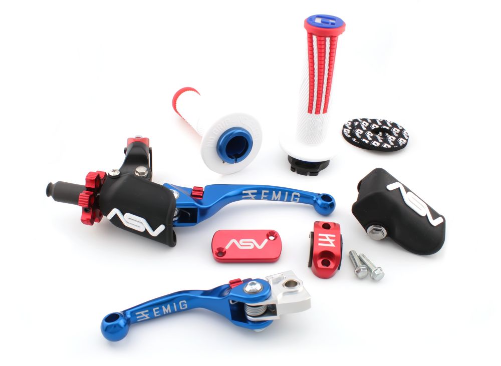 ASV F4 Pro Pack+ Clutch And Brake Lever Pair Pack Blue EMF40106YPX