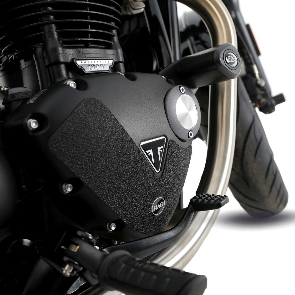 R&G Racing Black Boot Guard Kit For 2017-2024 Triumph Bonneville Bobber