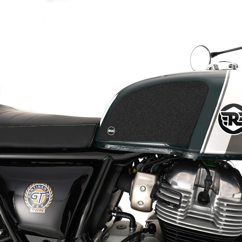 R&G Racing Black Tank Traction Grips For 2019-2023 Royal Enfield Continental GT 650