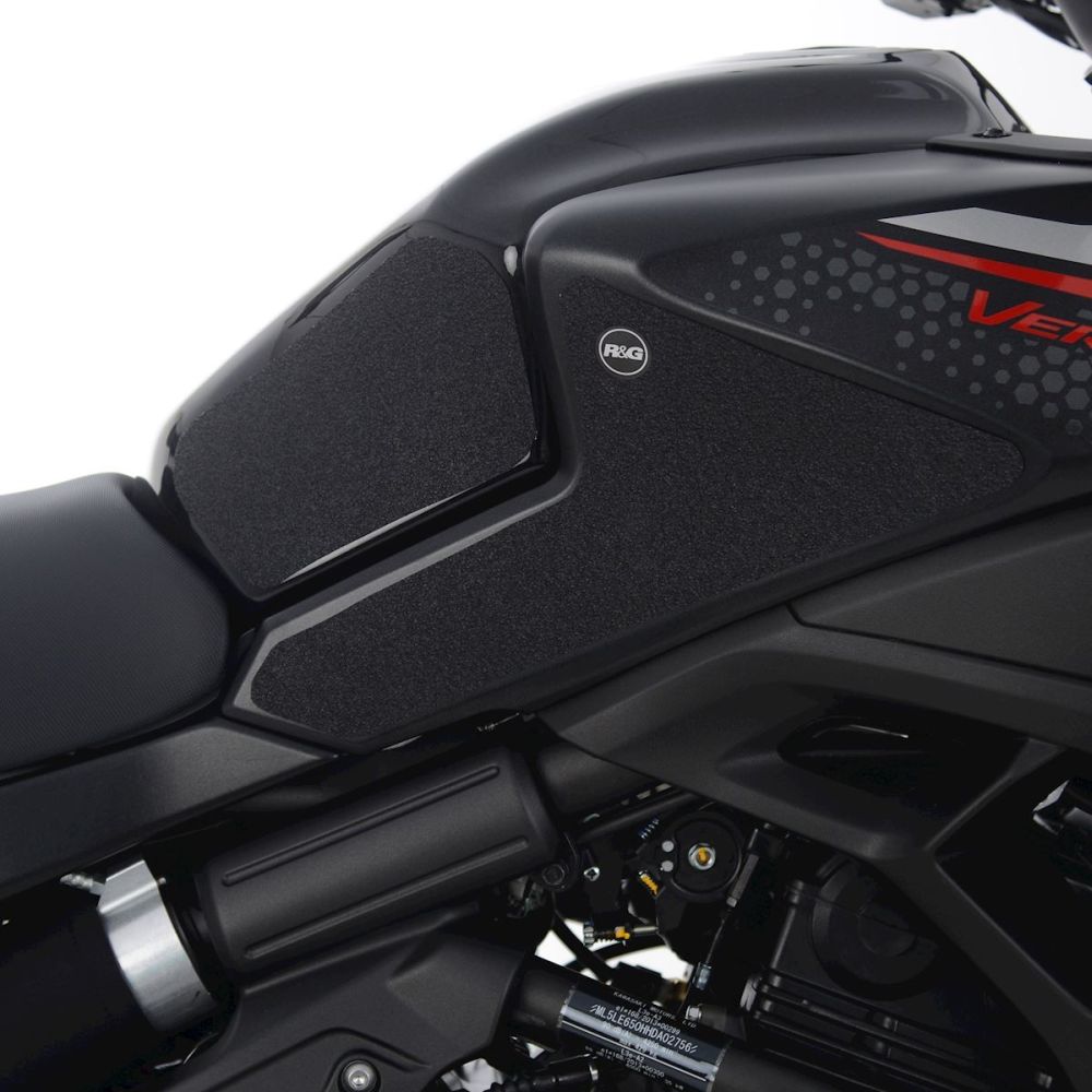 R&G Racing Black Tank Traction Grips For 2022-2023 Kawasaki Versys 650 KLE650 ABS