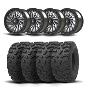 Set of Four Bullite Blade Wheels 14" Gray And Kenda K587 Bearclaw HTR Tires [26x11R-14]