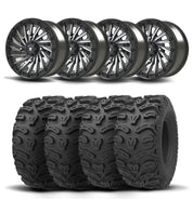 Set of Four Bullite Blade Wheels 14" Gray And Kenda K587 Bearclaw HTR Tires [26x11R-14]