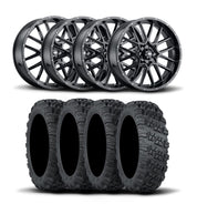 ITP Hurricane 20" Matte Black Wheels And Versa Cross XTR Tires [33x10-20]