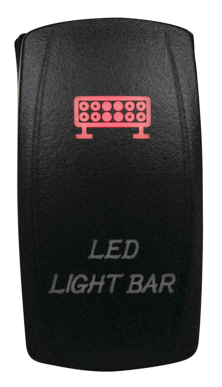 DragonFire Racing Laser-Etched Dual LED Switch - LED light bar on/off - Red - 04-0063