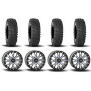 System 3 SB-4 Beadlock Cement Grey 15" Wheels And XC450 Tires [35x10R-15]