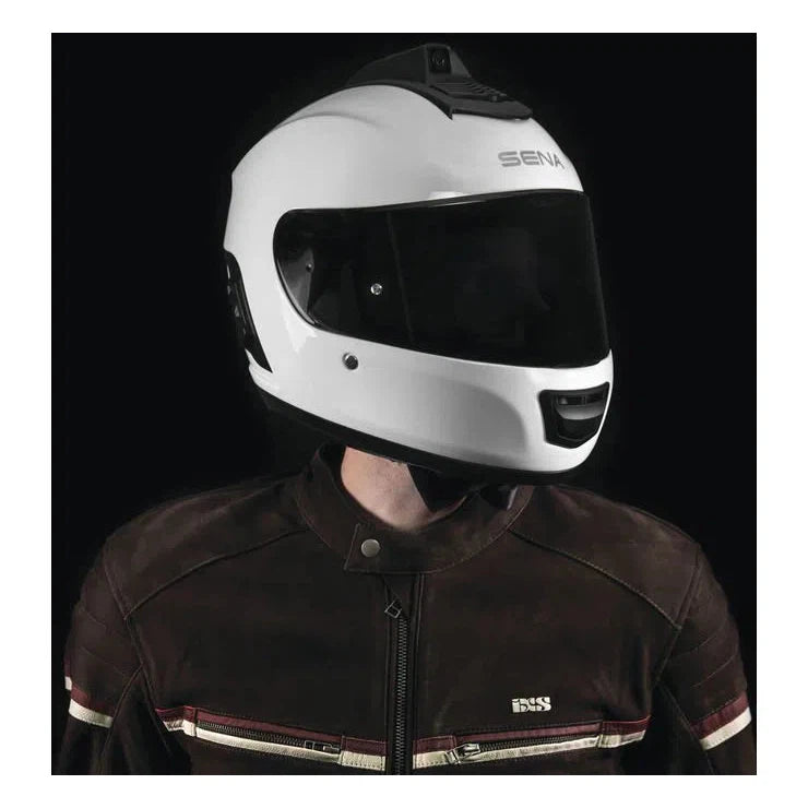 SENA Momentum Pro Dual Bluetooth Camera Helmet Glossy White MD MO-PRO-GW-M-01