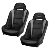 DragonFire Racing HighBack GT Seats for RZR Turbo, RZR 1000 & RZR 900 Models - Black/Grey - Pair - 15-1159