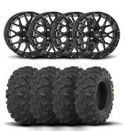 ITP Hurricane 12" Matte Black Wheels And Blackwater Evolution Tires [28x10-12]