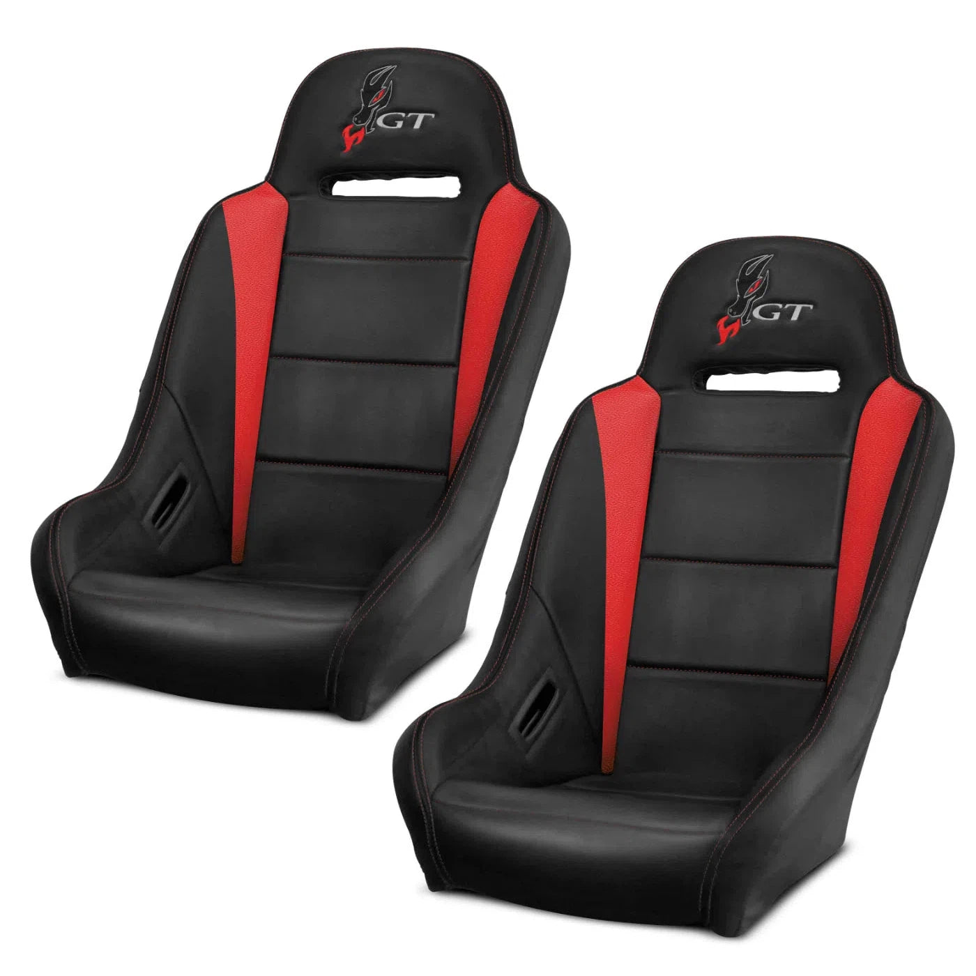 DragonFire Racing HighBack RT Seats for RZR models - Black/Red - Pair - 15-1155