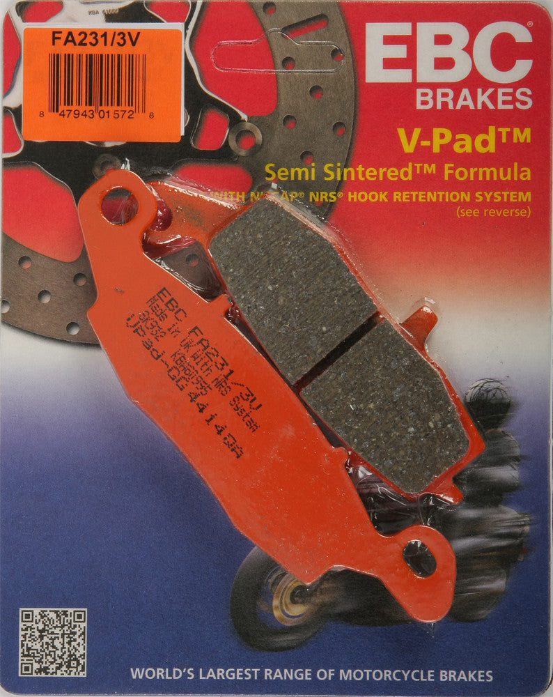 EBC 1 Pair V-Pad Semi-Sintered Touring Brake Pads MPN FA231/3V