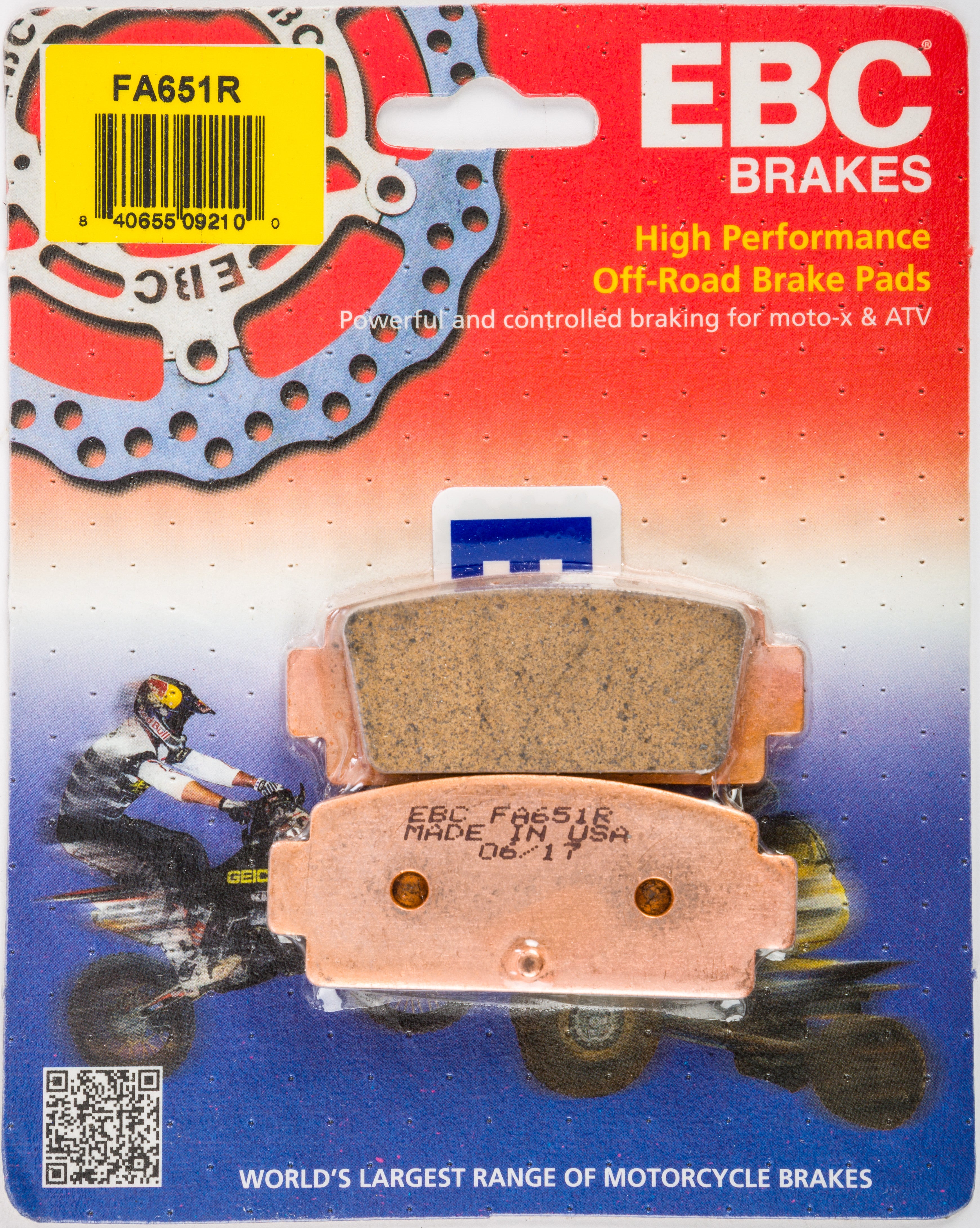 EBC 1 Pair Sintered R Series Heavy-Duty Brake Pads MPN FA651R