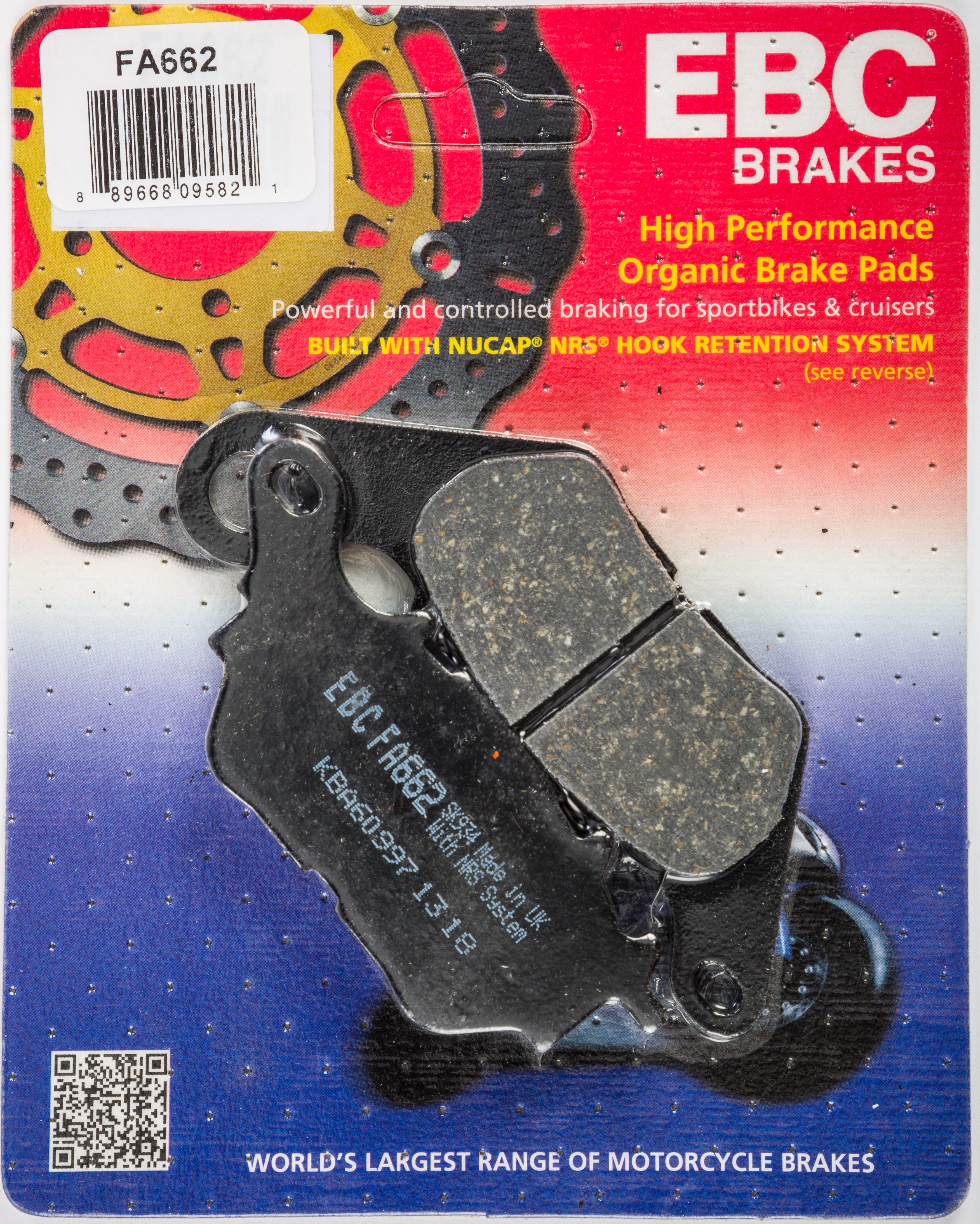 EBC 1 Pair FA Series Organic Replacement Brake Pads MPN FA662