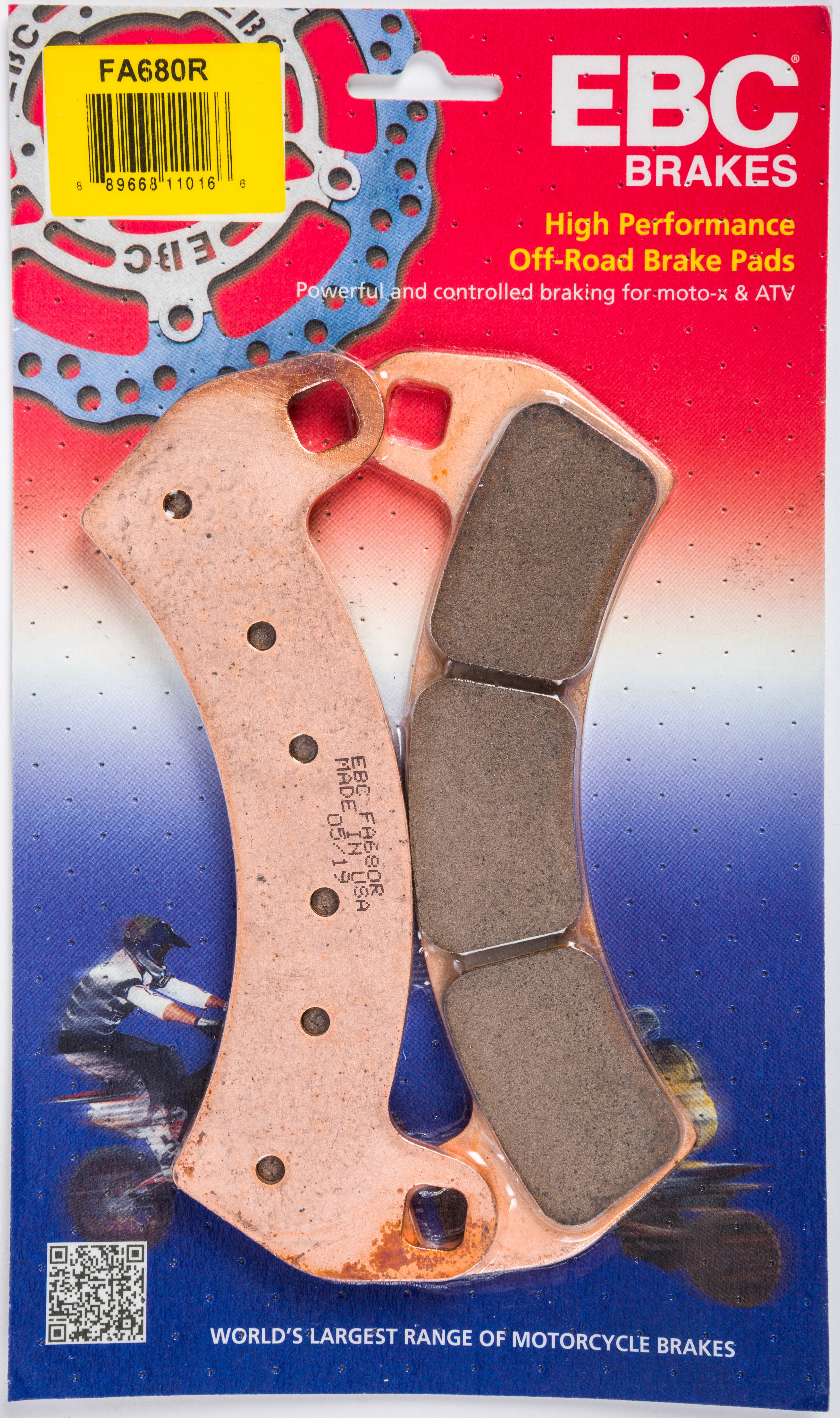 EBC 1 Pair Sintered R Series Heavy-Duty Brake Pads MPN FA680R