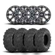 ITP Velocity Inertia 14" Matte Black Wheels And Mud Lite Tires [28x10-14]