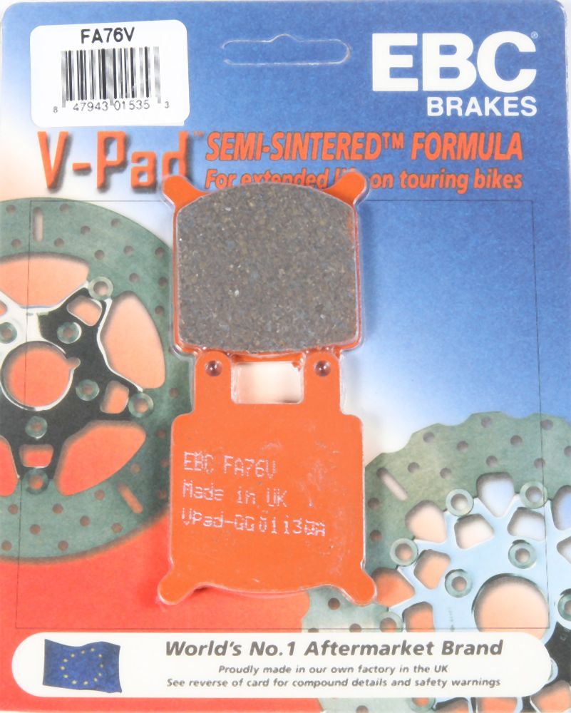 EBC 1 Pair V-Pad Semi-Sintered Touring Brake Pads MPN FA76V