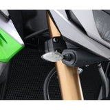 R&G Racing Black Front Indicator Adapter Kit For 2014-2017 Kawasaki Ninja 250SL