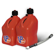 VP Racing 2 Pack Red 5.5 Gallon Square Utility Jugs + Deluxe Fill Hose