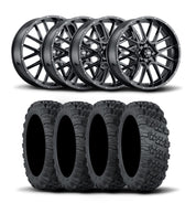 ITP Hurricane 18" Matte Black Wheels And Versa Cross XTR Tires [35x10-18]