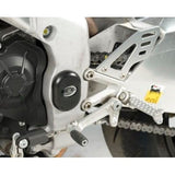 Tapón de chasis negro R&G Racing compatible con ambos lados para Aprilia Caponord 1200 (2013-2018)