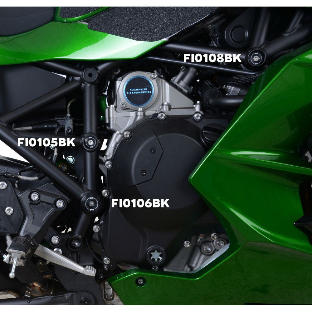 R&G Racing Black Frame Plug RHS Top For 2015-2020 Kawasaki Ninja H2 ZX1000