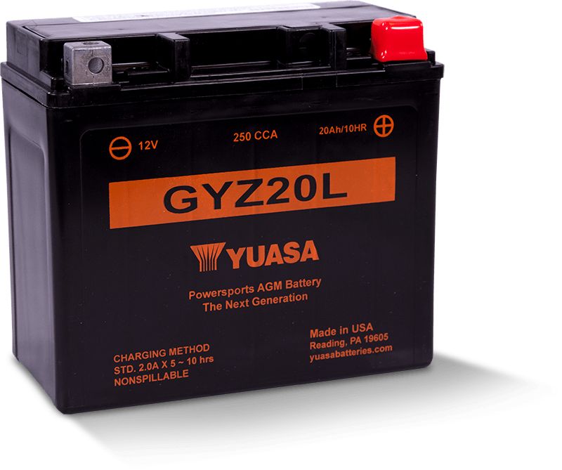 Yuasa Maintenance Free GYZ20L 12 Volt Battery YUAM720GZ