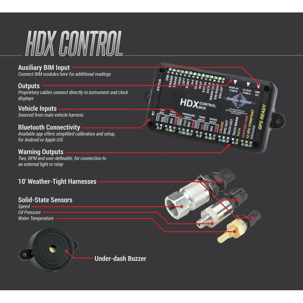 Dakota Digital Race inspired HDX Analog Universal Gauge kit HDX-2200