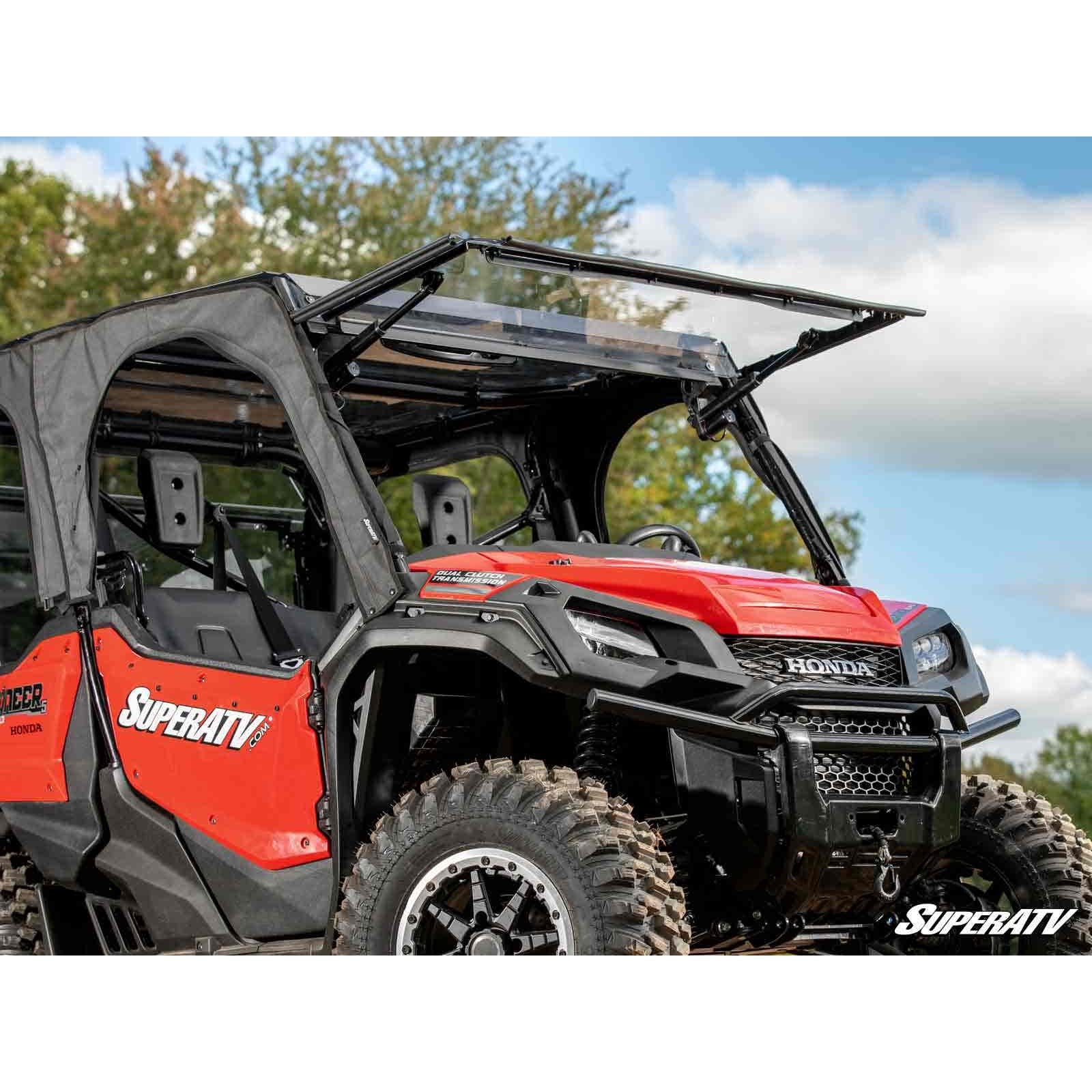 SuperATV Honda Pioneer 1000 MaxDrive Power Flip Windshield PFWS-H-PIO1K-70